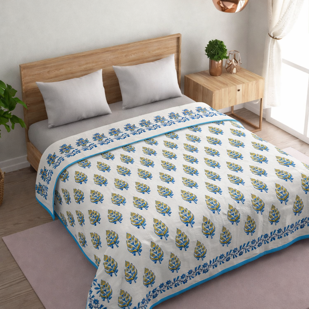Blissful Dreams - Reversible Hand Block Printed Double Dohar