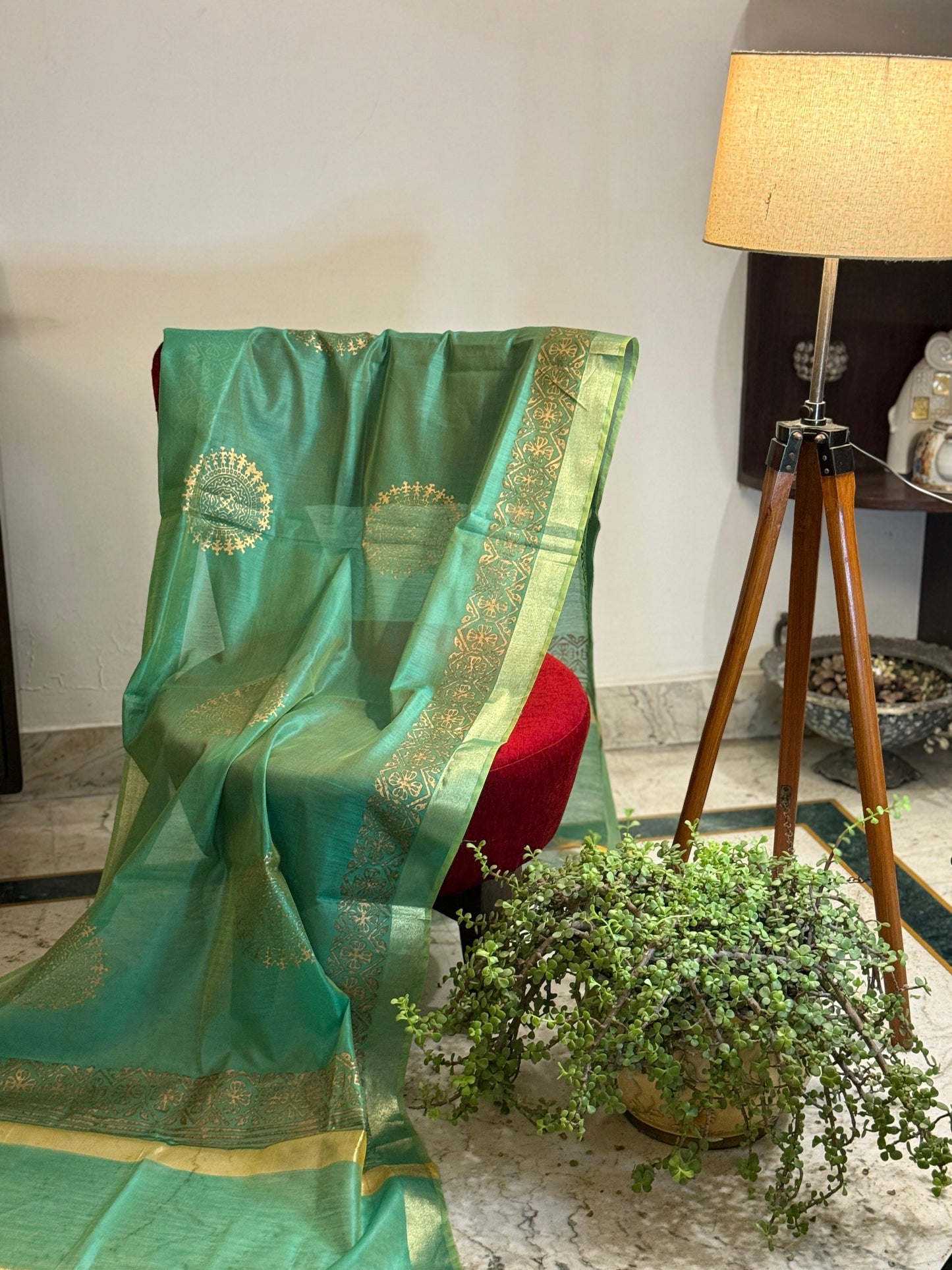 Harika - Green Chanderi Silk Dupatta