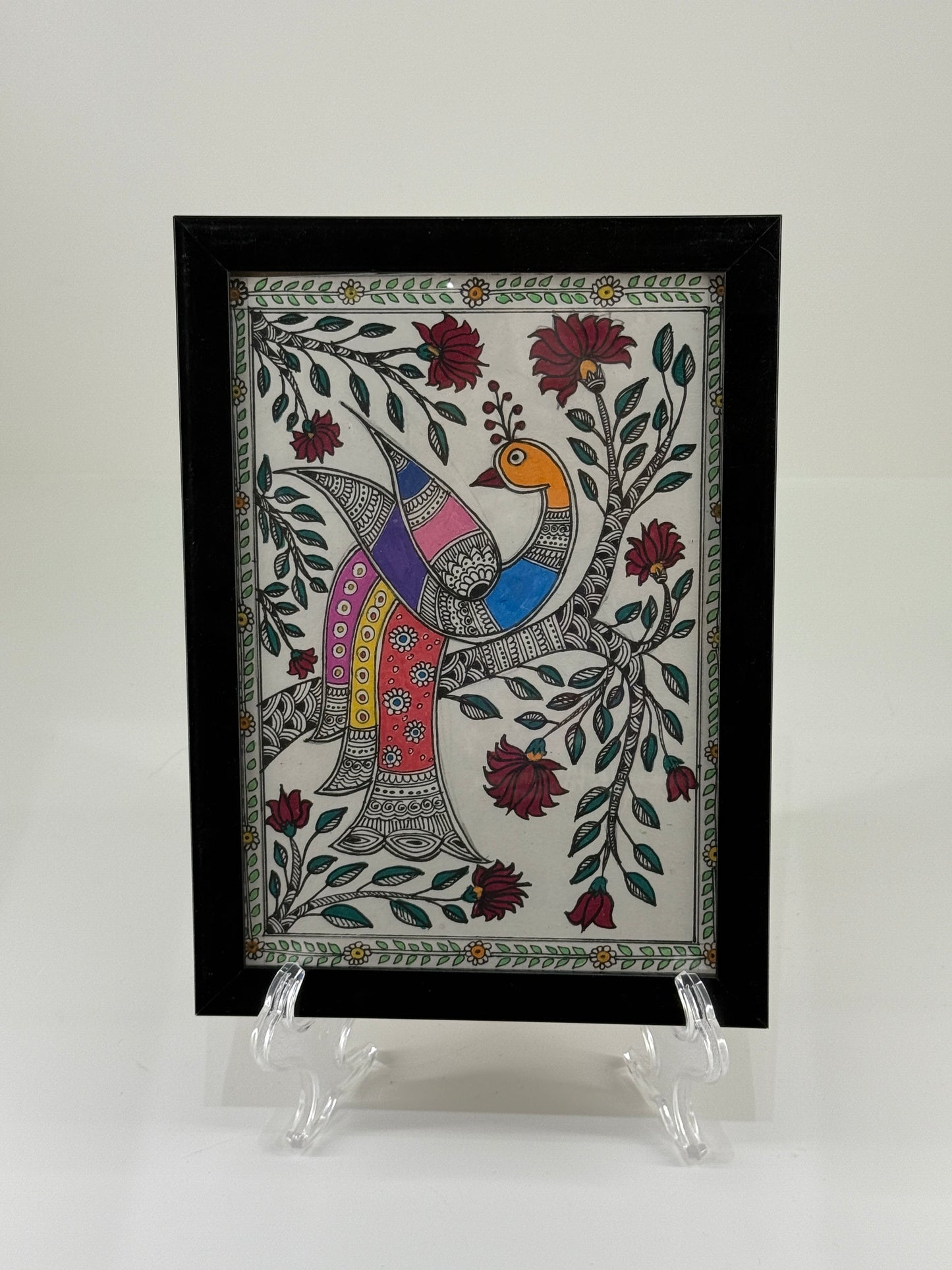 Peacock on Tree - Madhubani Art