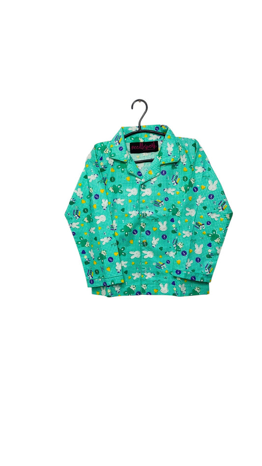 Bunny Hop Night suit (Green) 🐇 🌸