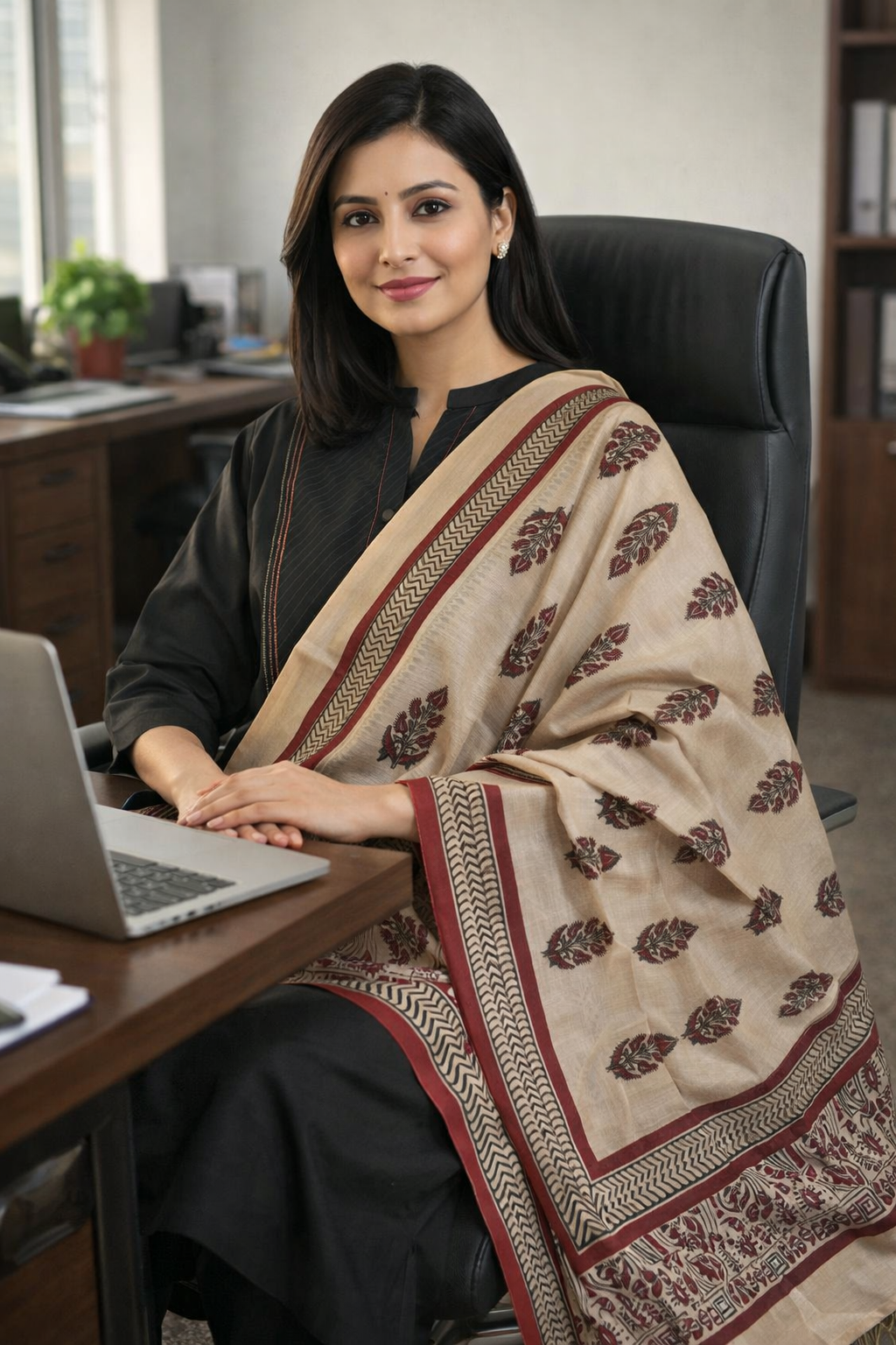 Katha – Beige Chanderi Silk Dupatta