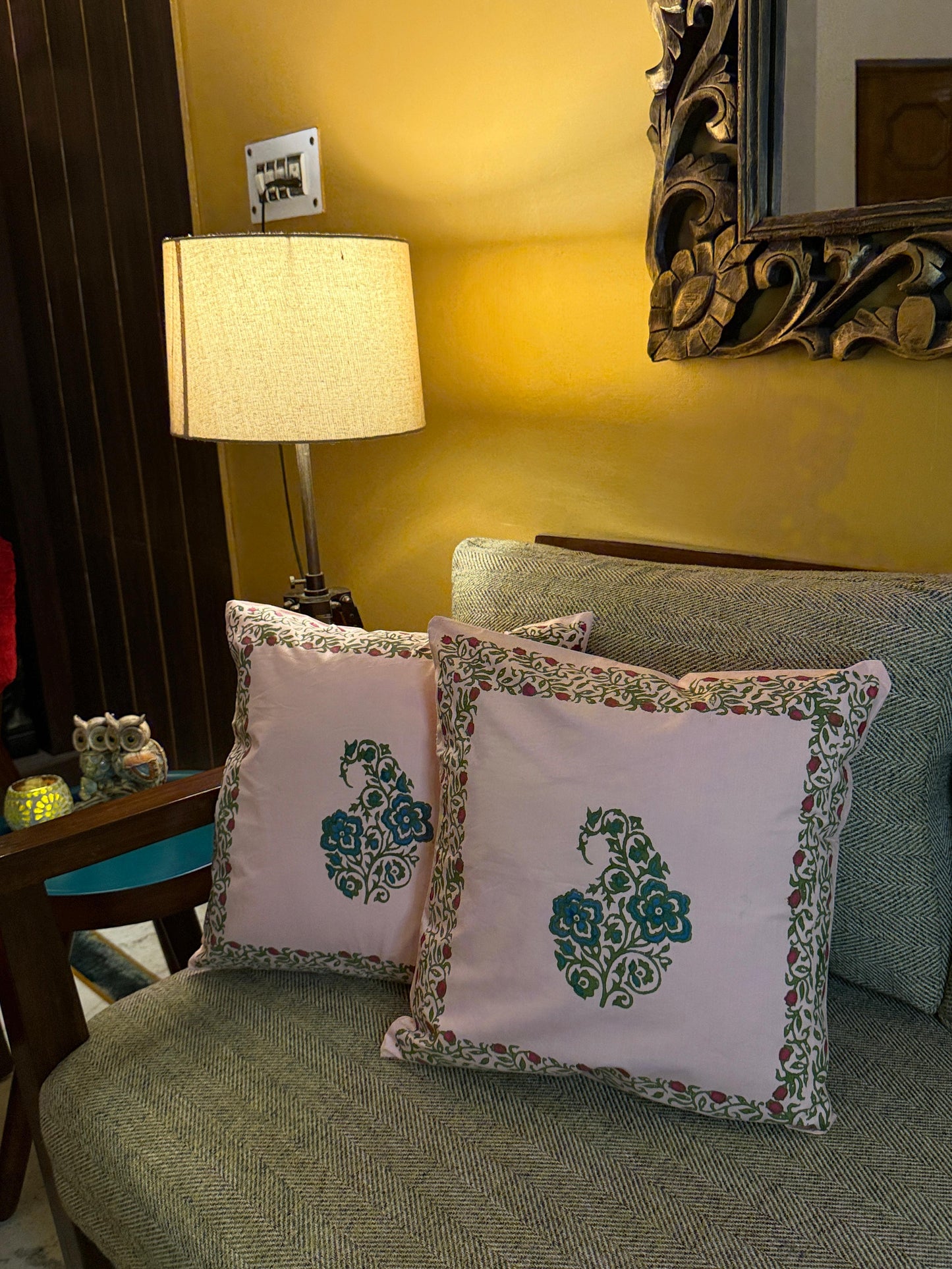 GulNaar – Light Pink Cotton Cushion Covers (Set of 2)