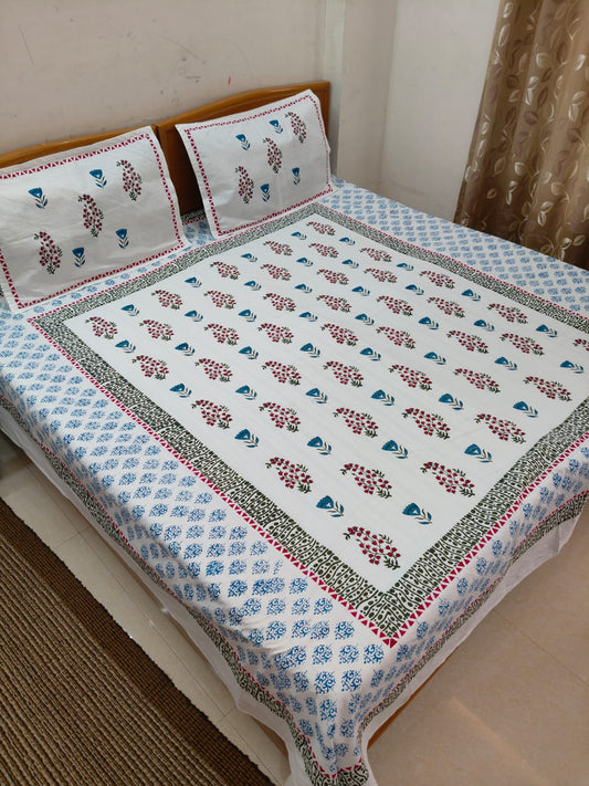 Sheetal – Hand Block Printed Double Bedsheet Set
