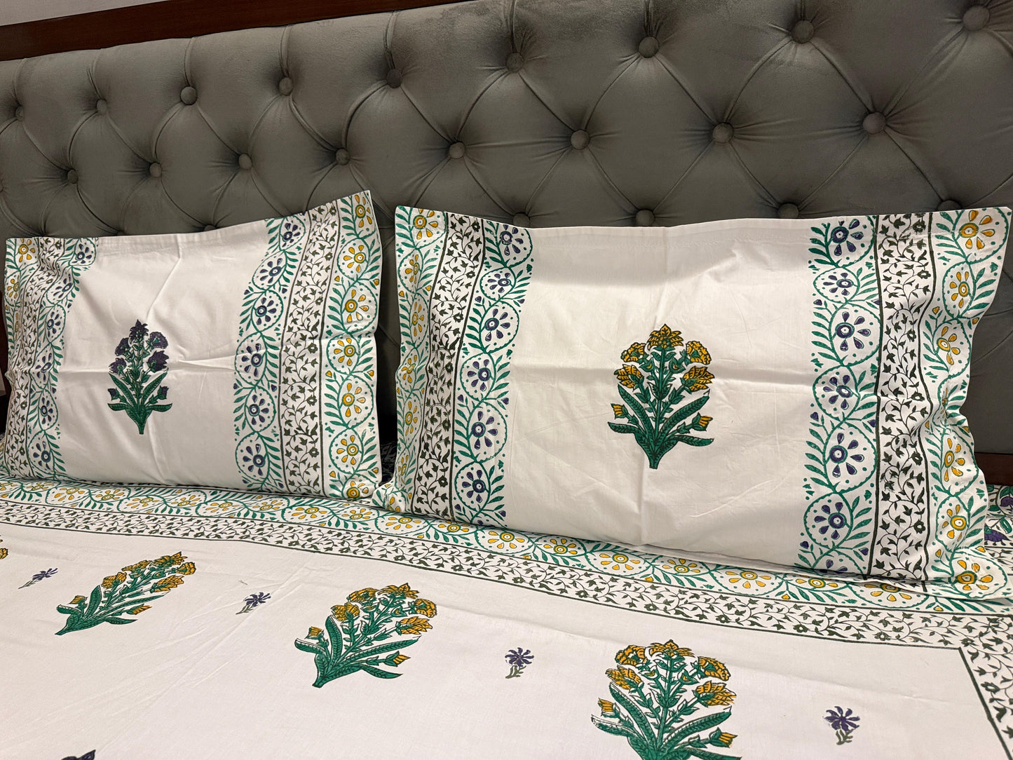Bagh-e-Bahar – Hand Block Printed Double Bedsheet Set