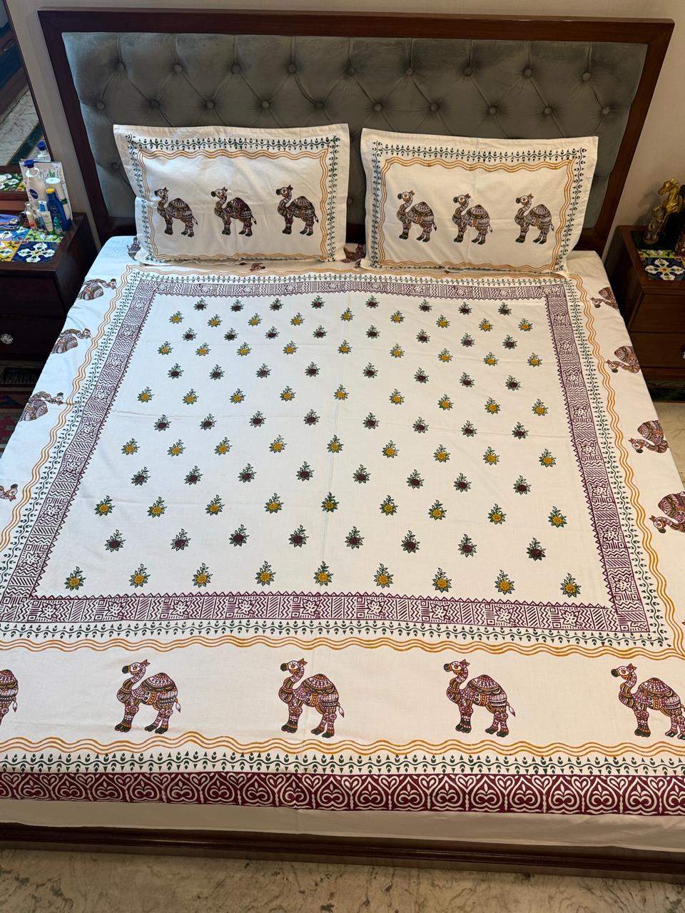 Padharo Sa – Hand Block Printed Double Bedsheet Set