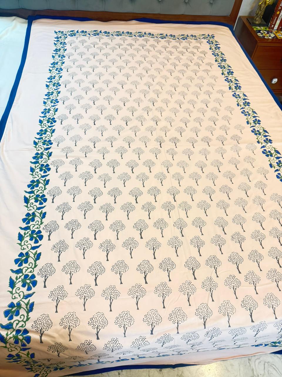 Tranquil Dreams - Light Pink Reversible Hand Block Printed Dohar