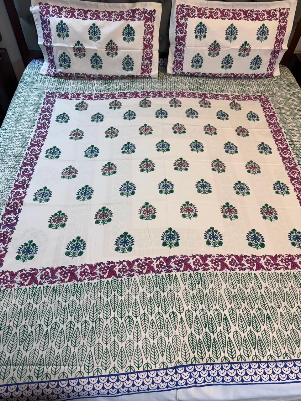 Khushi – Hand Block Printed Double Bedsheet Set