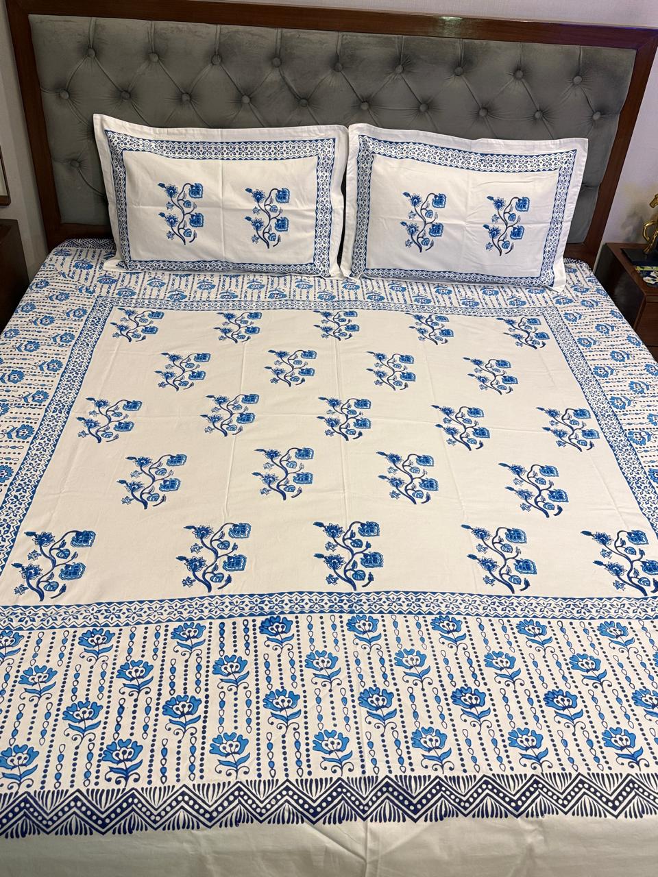 AnantNeel – Hand Block Printed Double Bedsheet Set