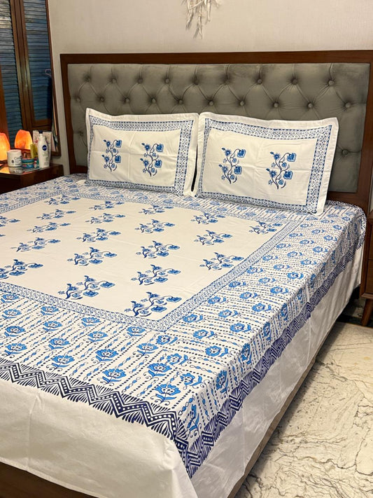AnantNeel – Hand Block Printed Double Bedsheet Set