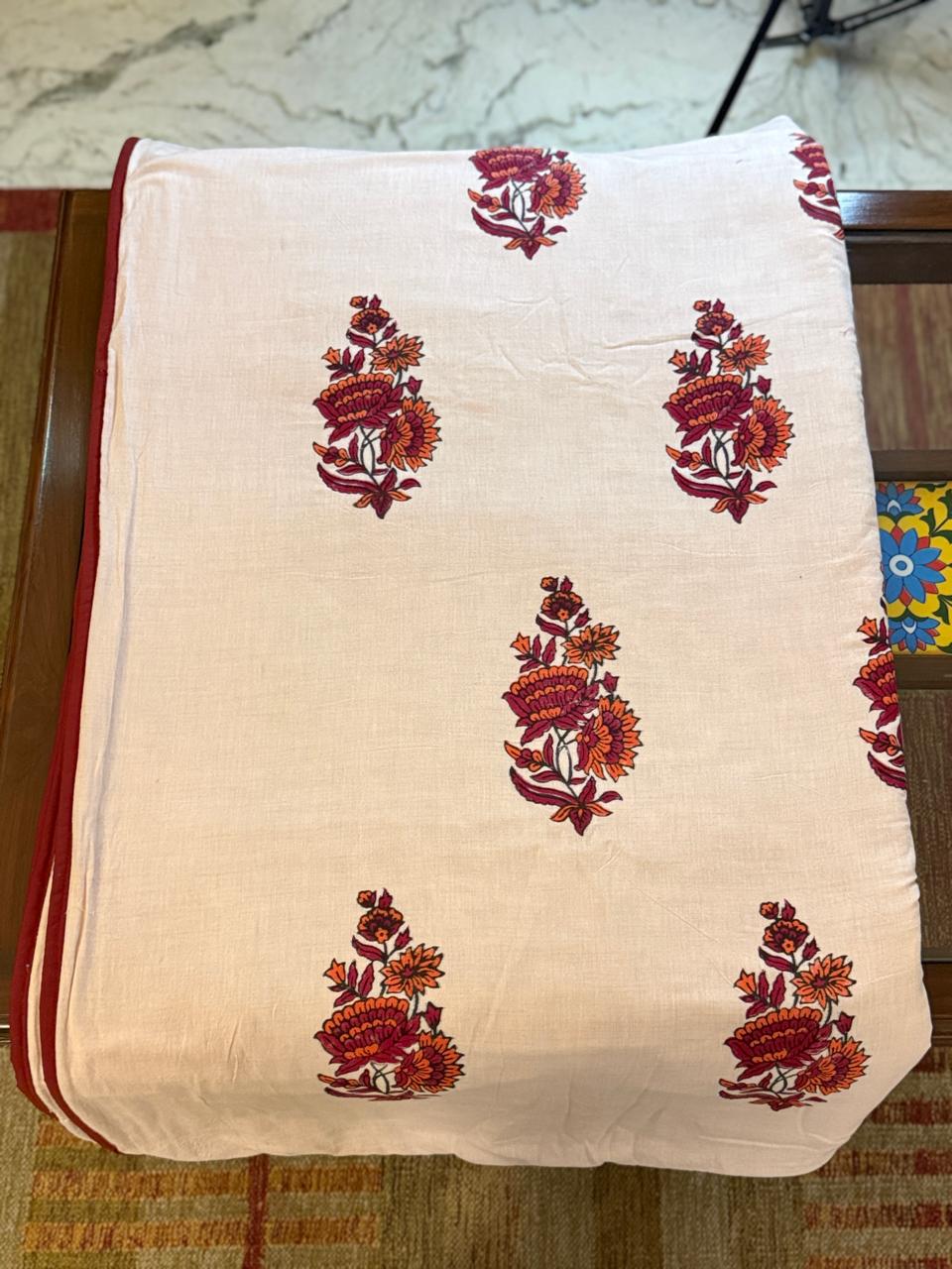 Serene Dreams - Light Pink Reversible Hand Block Printed Double Dohar