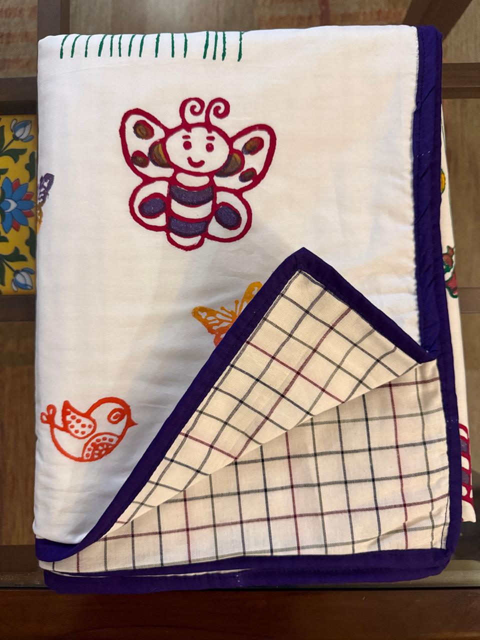 Stardust Garden: 3-Layered Reversible Dohar for Kids (0–7 Years)