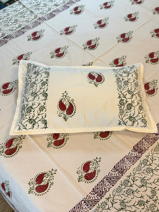 KumkumRaaga – Hand Block Printed Double Bedsheet Set