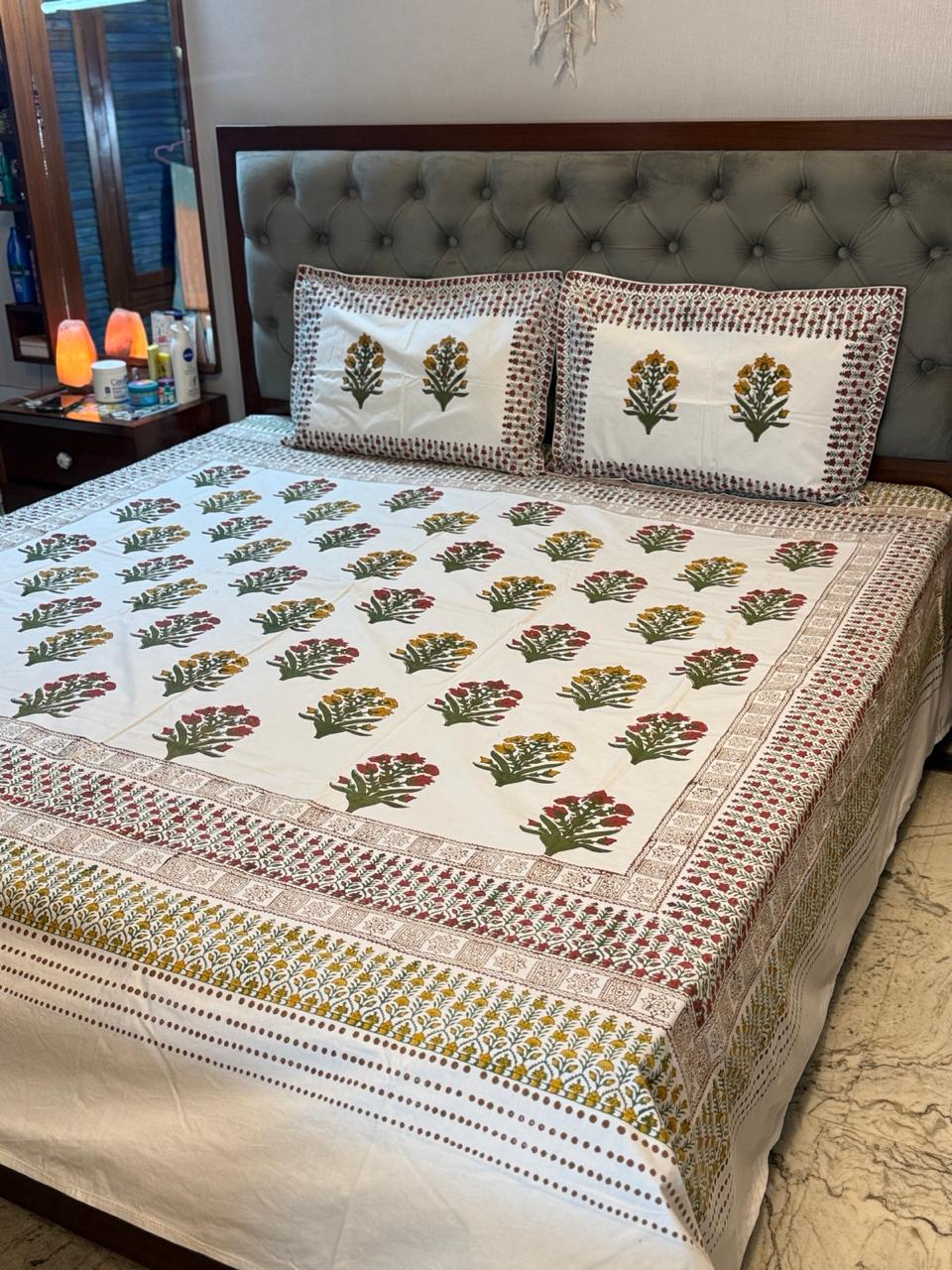 Meher – Hand Block Printed Double Bedsheet Set