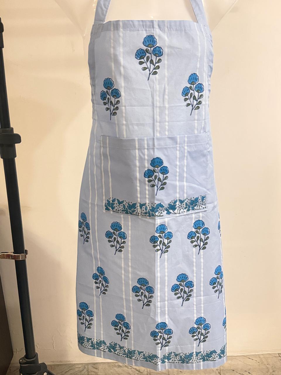 Petal Plate - Hand Block Printed Cotton Apron