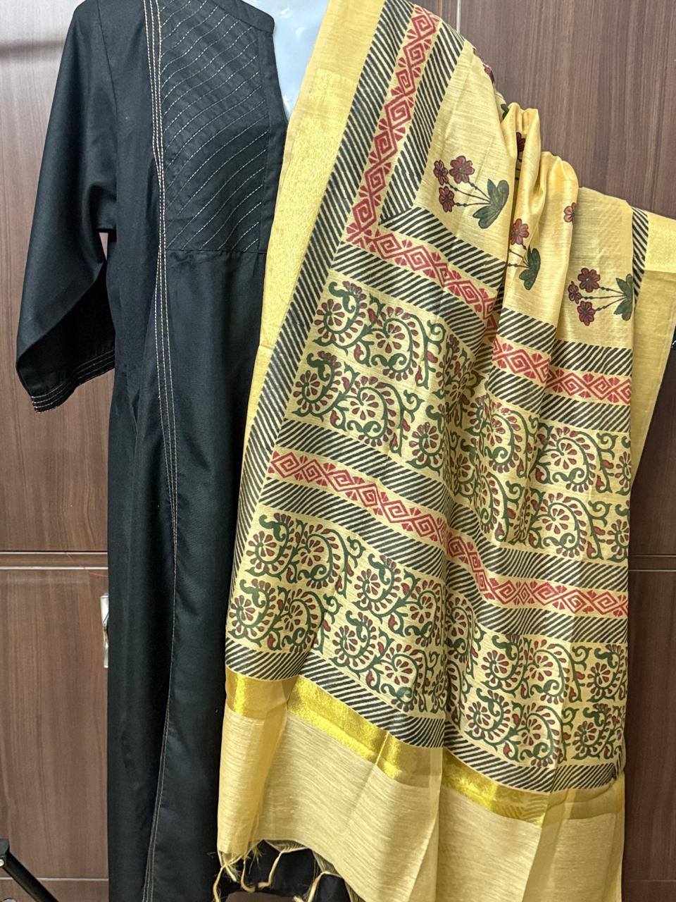 Amara – Beige Chanderi Silk Dupatta