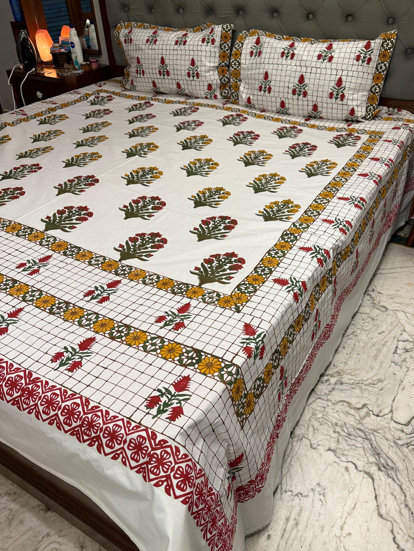 Meher – Hand Block Printed Double Bedsheet Set