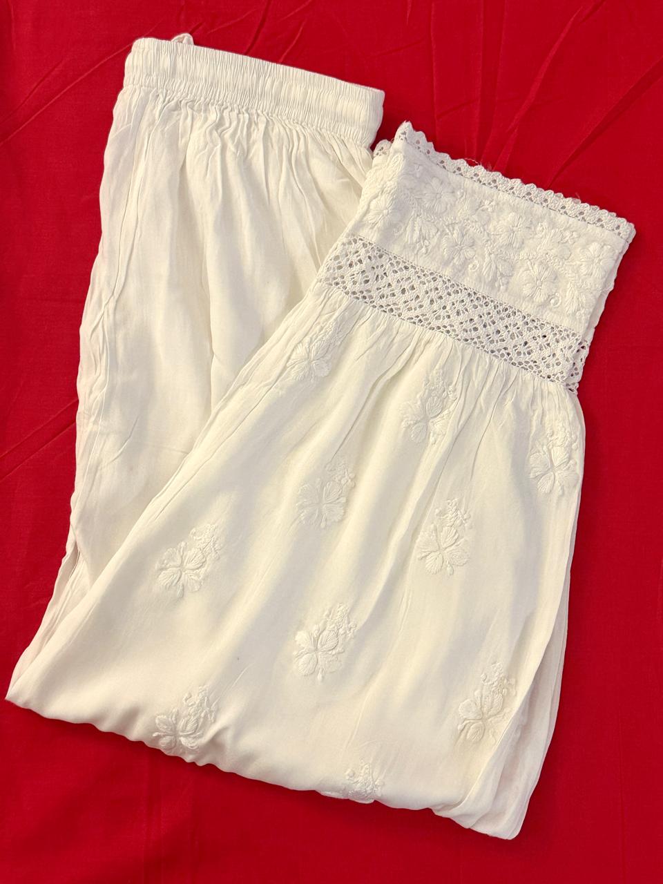 Afghani Salwar (Chikankari Free Size Bottom)