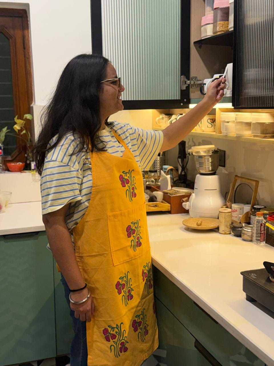 Tangerine Twist – Peach Orange Hand Block Printed Apron