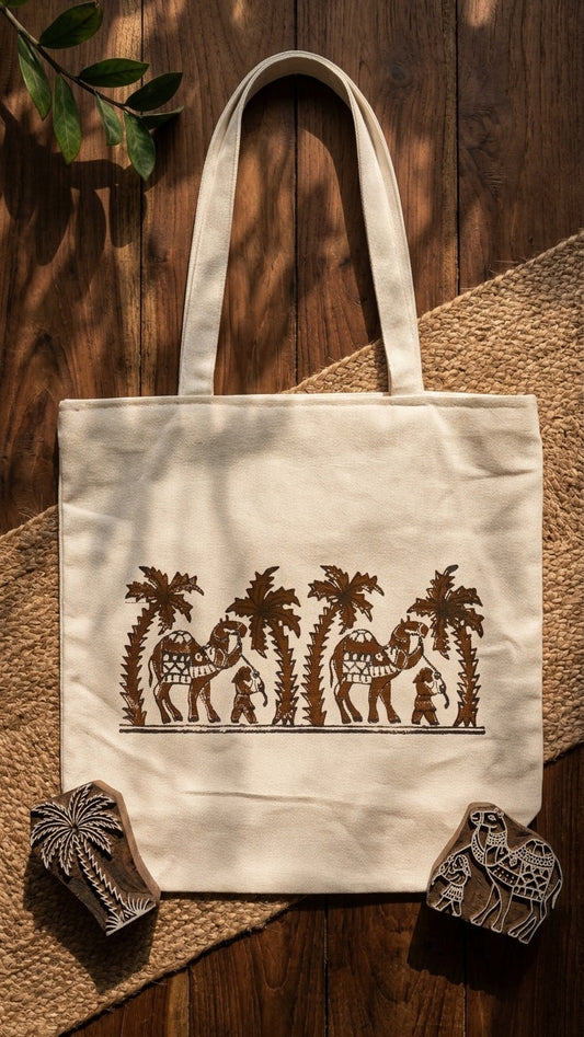 Desert Hues – Hand Block Printed Tote Bag