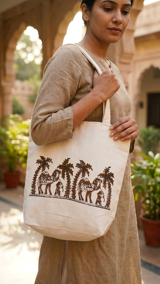 Desert Hues – Hand Block Printed Tote Bag