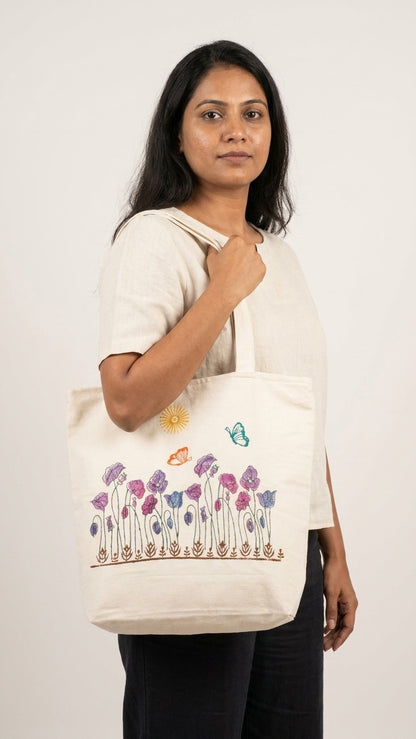 Nature Hues – Hand Block Printed Tote Bag