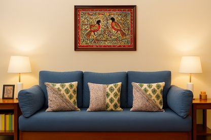 Rajni – Set of 3 Handblock Printed Cotton Cushion Covers