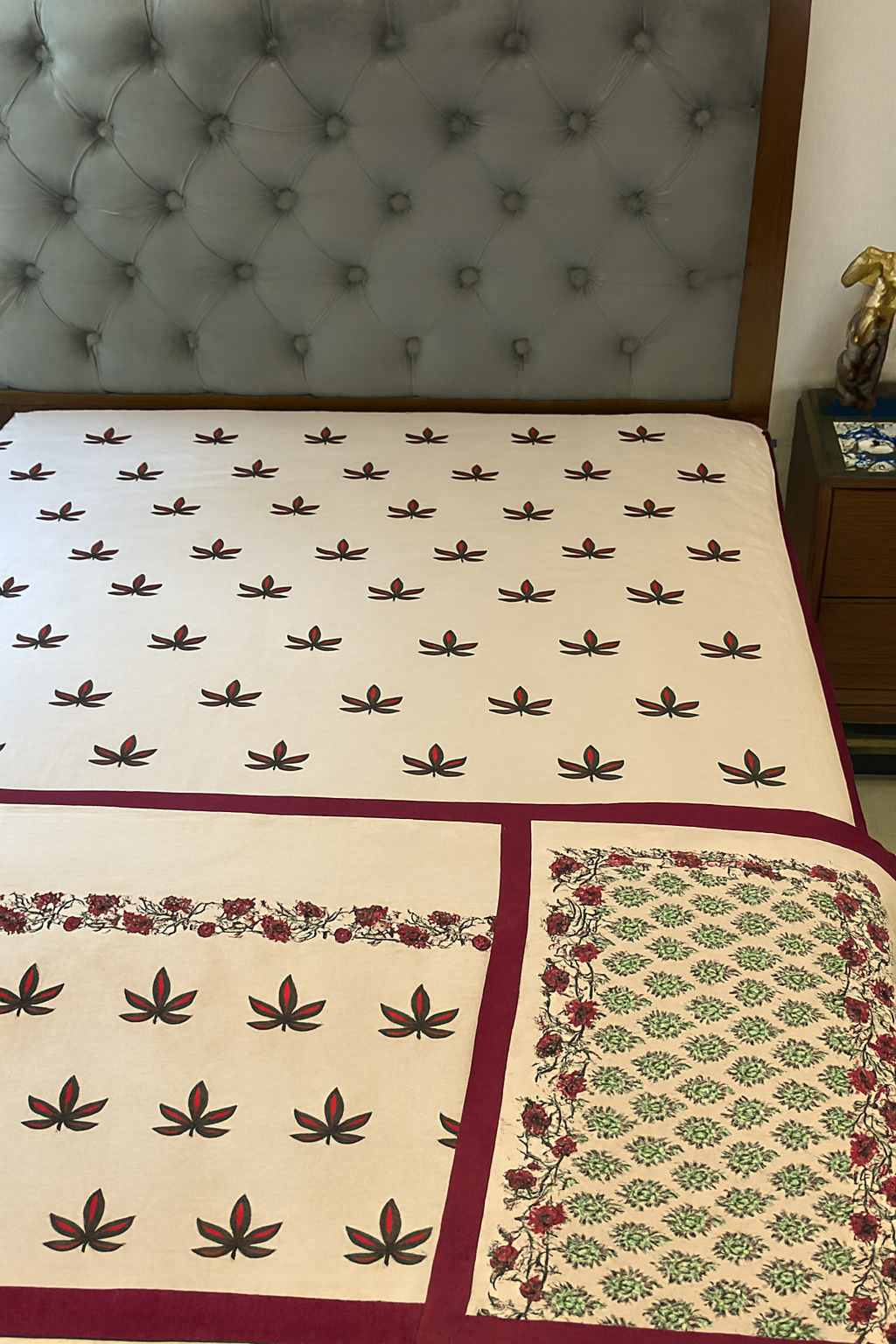 Pink Dreams - Light Pink Reversible Hand Block Printed Dohar