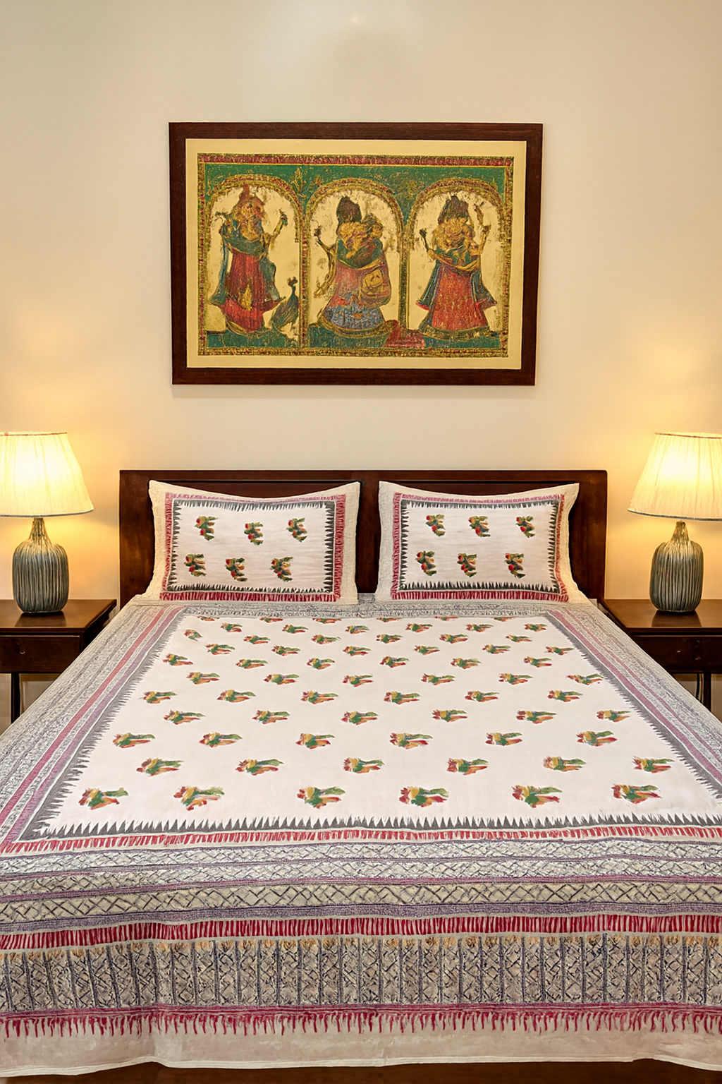 Bliss – Hand Block Printed Double Bedsheet Set