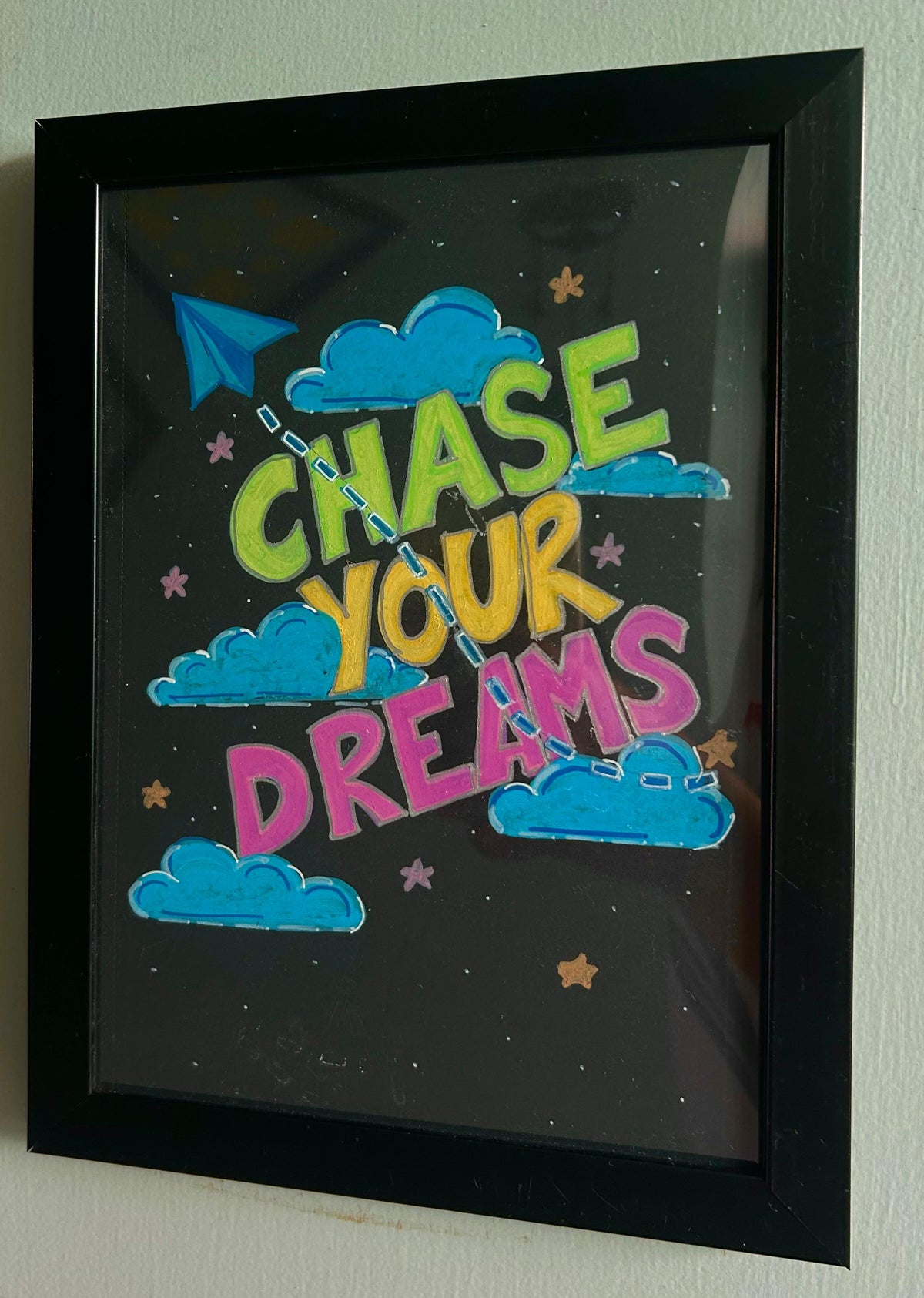 Chase Your Dreams - Hand-Painted Wall Art (A5)