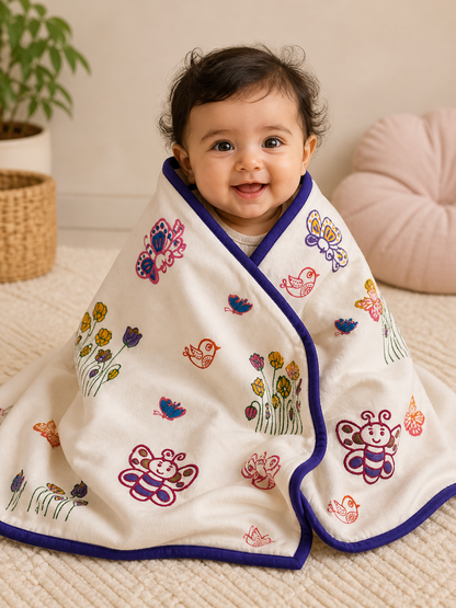 Stardust Garden: 3-Layered Reversible Dohar for Kids (0–7 Years)