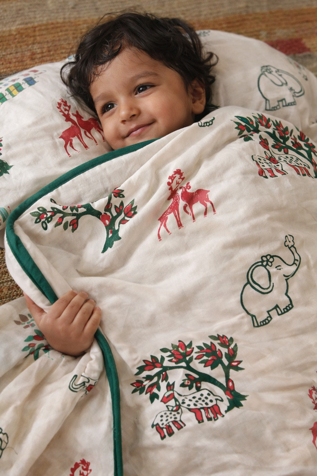 Forest Whispers: 3-Layered Reversible Dohar for Kids (0–7 Years)