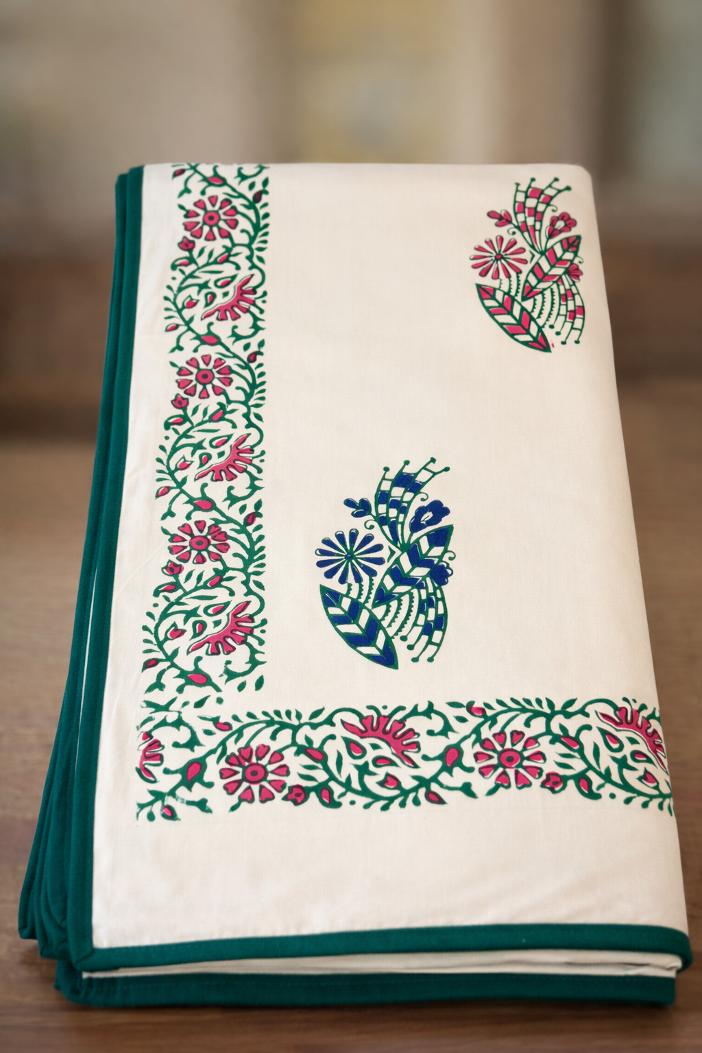 Dazzling Dreams - White Reversible Hand Block Printed Single Dohar