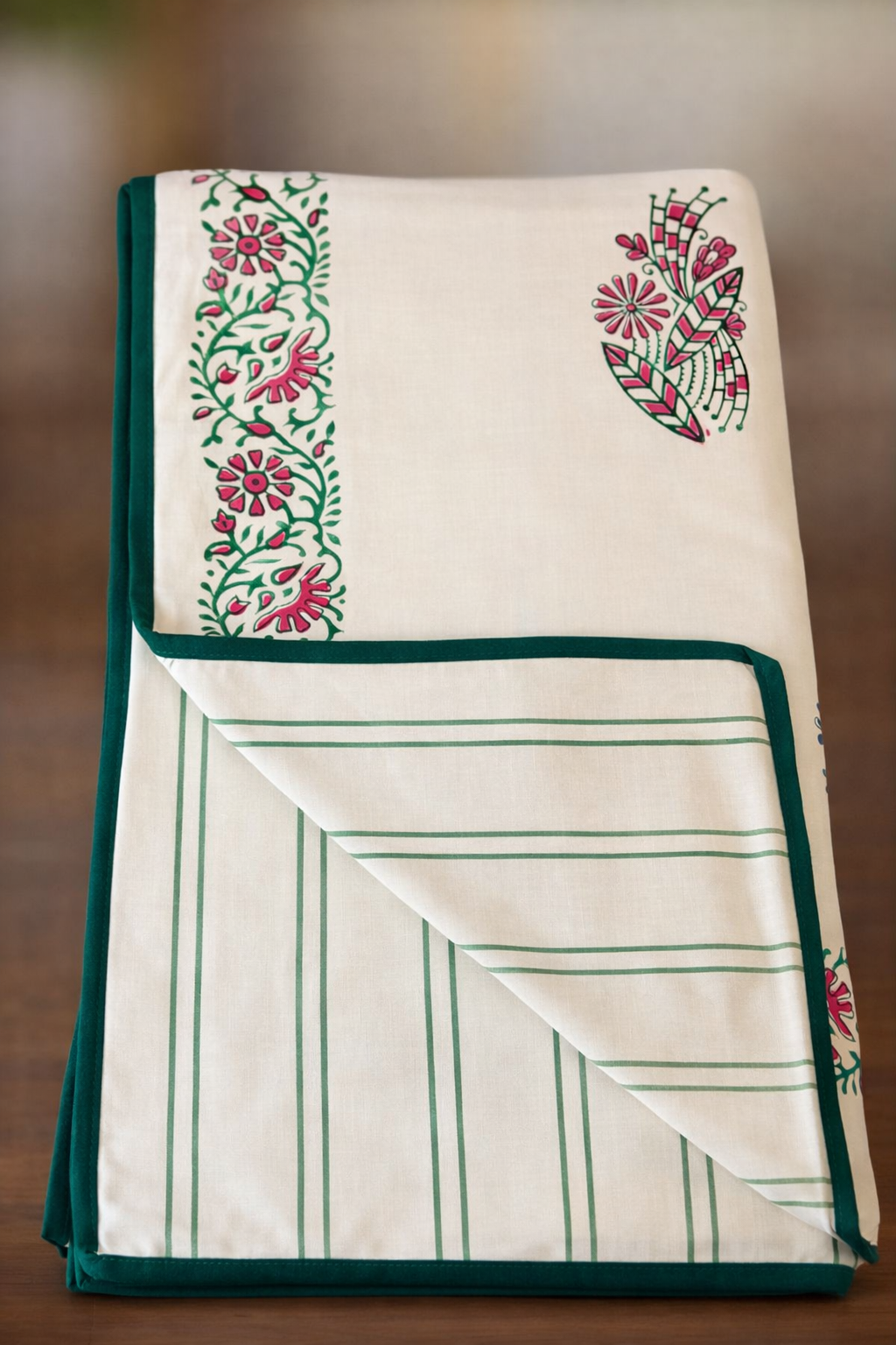 Dazzling Dreams - White Reversible Hand Block Printed Single Dohar