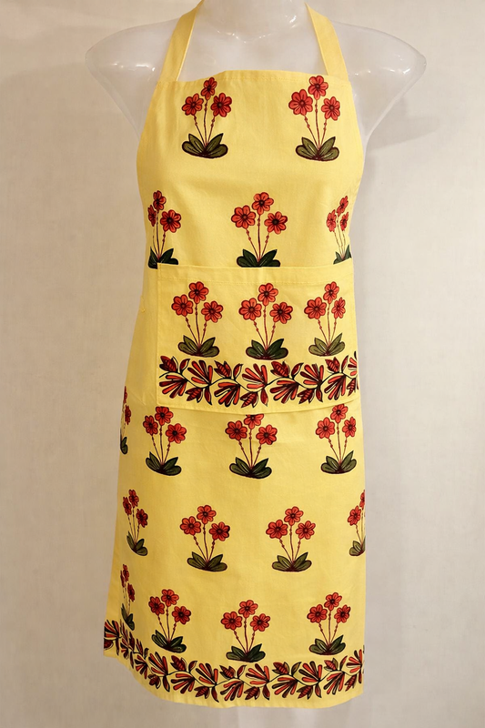 Flower Power – Hand Block Printed Cotton Apron