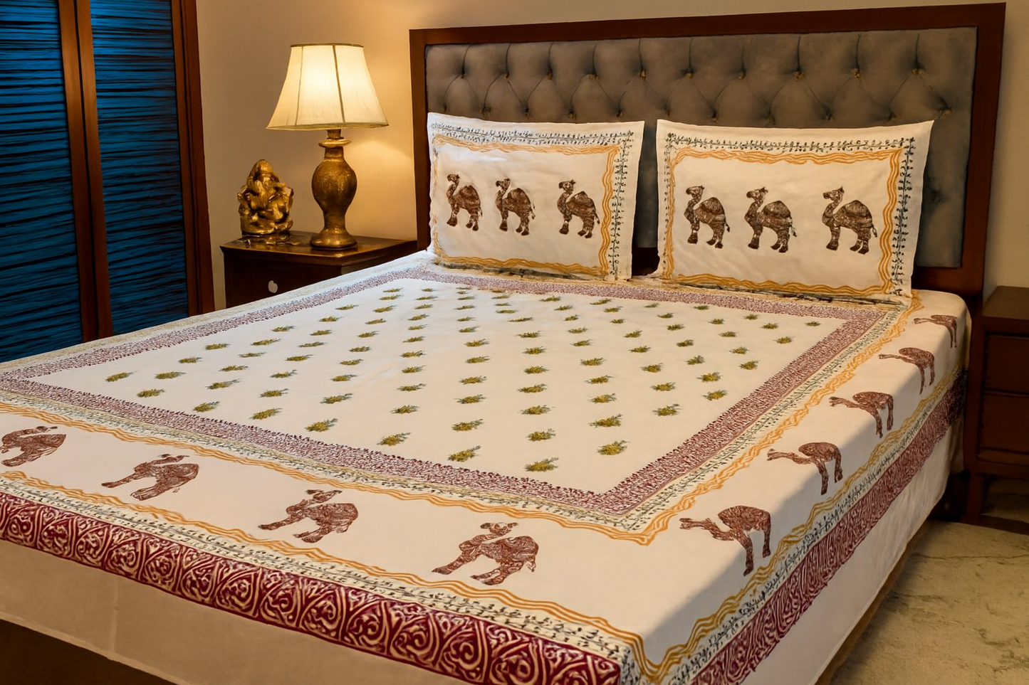 Padharo Sa – Hand Block Printed Double Bedsheet Set