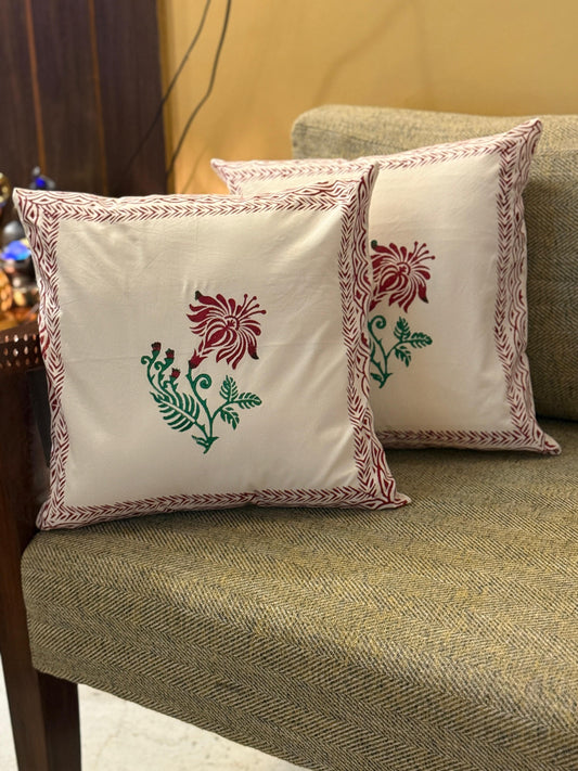 Gudhal – Ivory Cotton Cushion Covers (Set of 2)