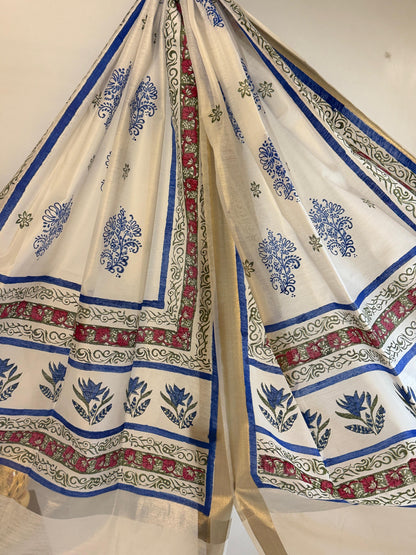 Gulbahar – White Chanderi Silk Dupatta
