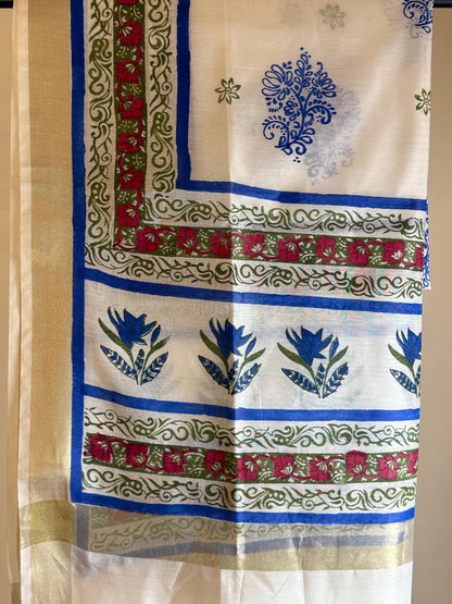 Gulbahar – White Chanderi Silk Dupatta