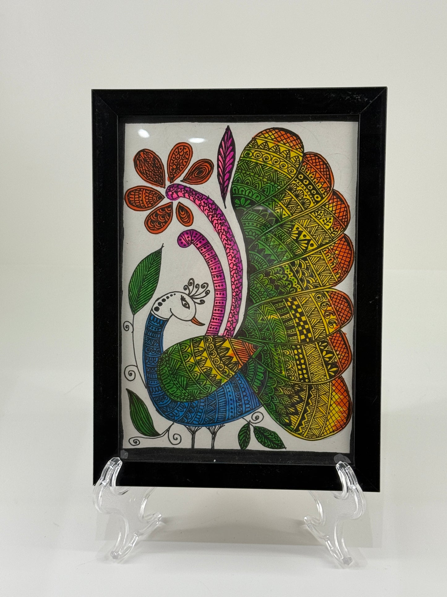 Peacock - Madhubani and Mandala Art