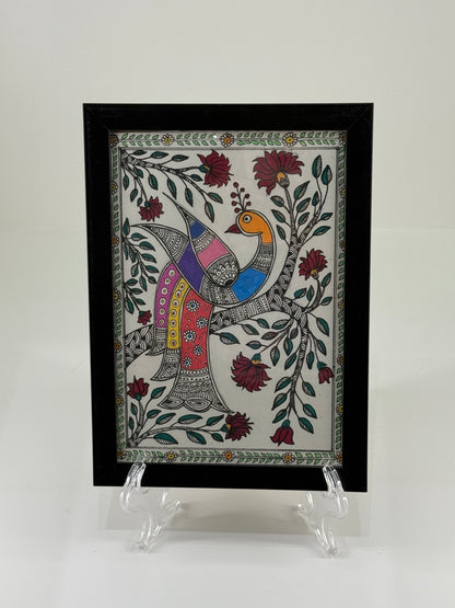 Peacock on Tree - Madhubani Art