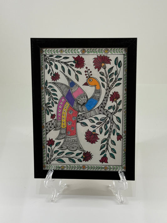 Peacock on Tree - Madhubani Art