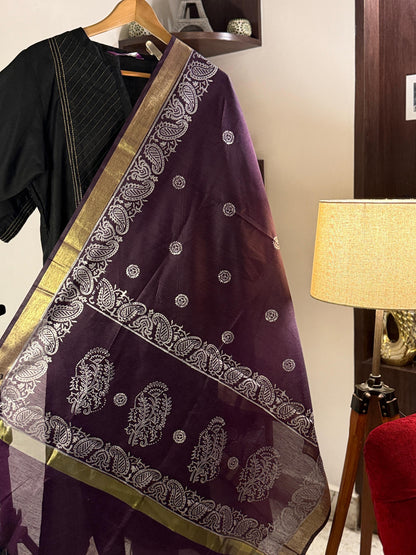 Jamuni – Purple Chanderi Silk Dupatta