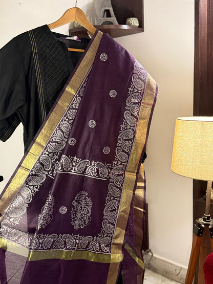 Jamuni – Purple Chanderi Silk Dupatta