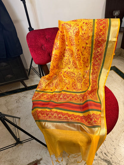 Kanaka – Golden Yellow Chanderi Silk Dupatta