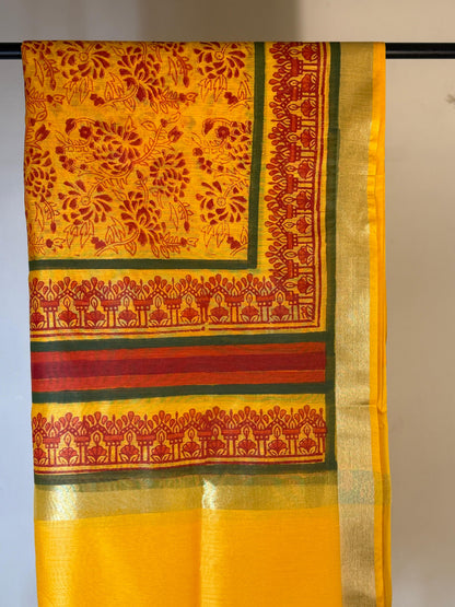 Kanaka – Golden Yellow Chanderi Silk Dupatta