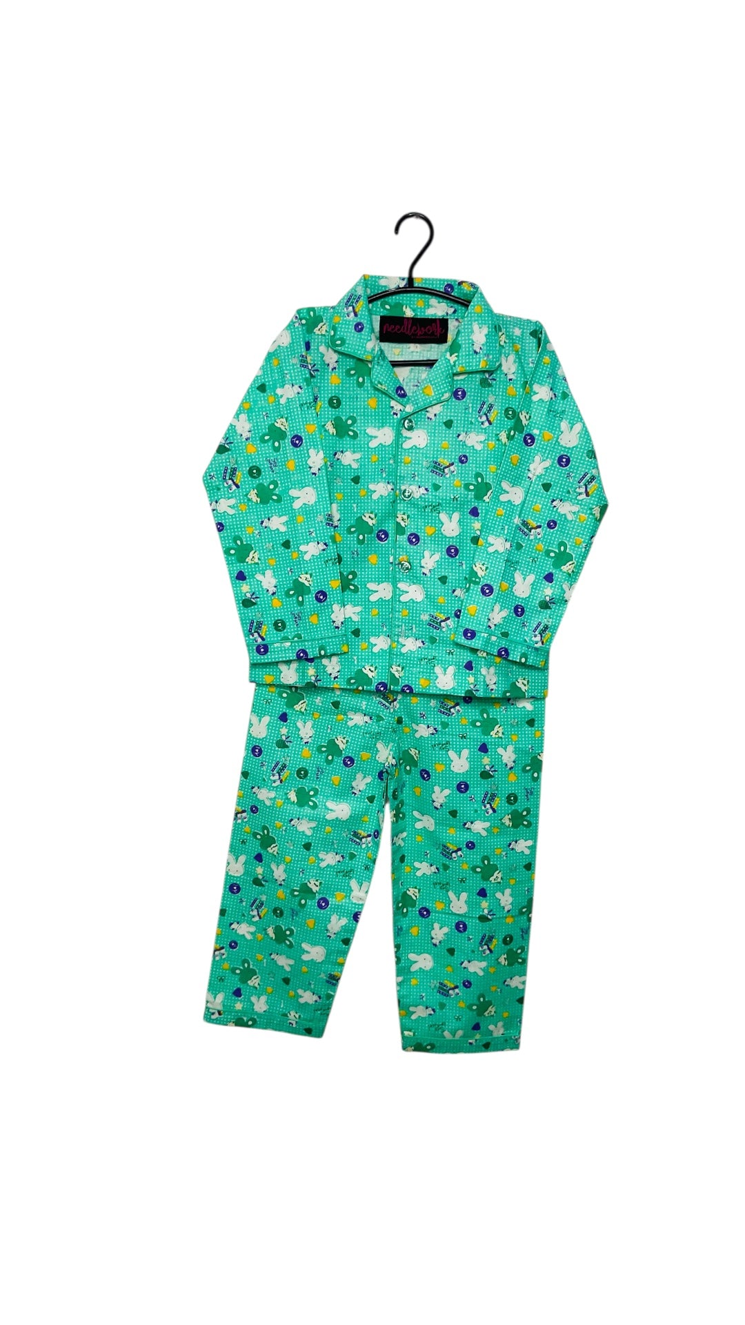 Bunny Hop Night suit (Green) 🐇 🌸