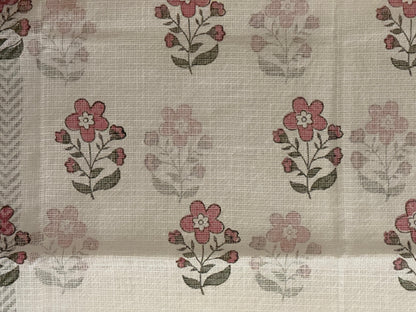 Pushpa - White Kota Doria Floral Dupatta