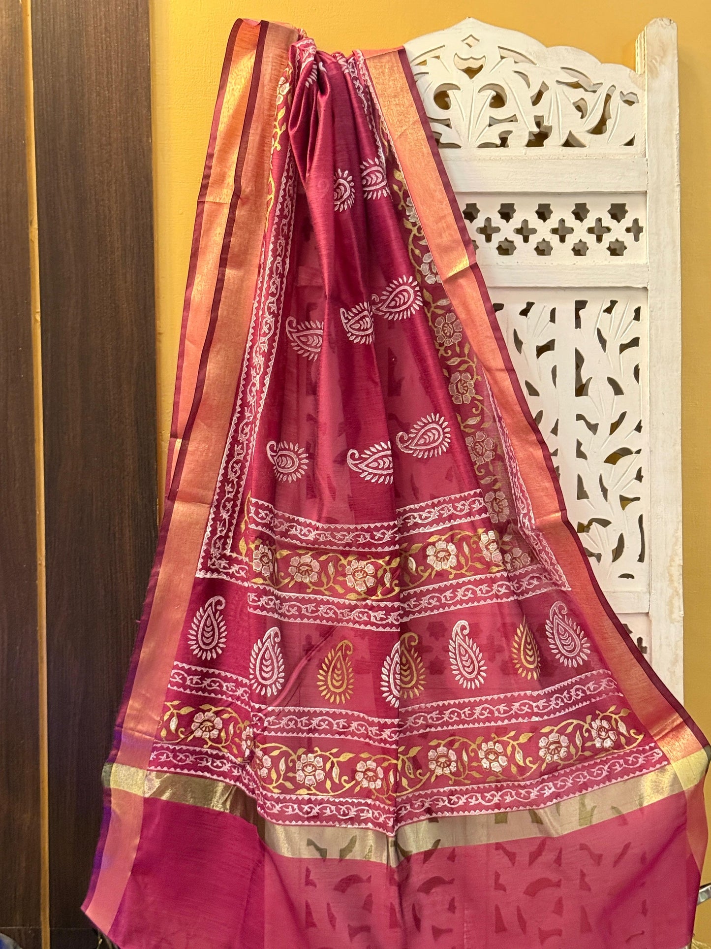 Rajrani - Rani Pink Chanderi Silk Dupatta