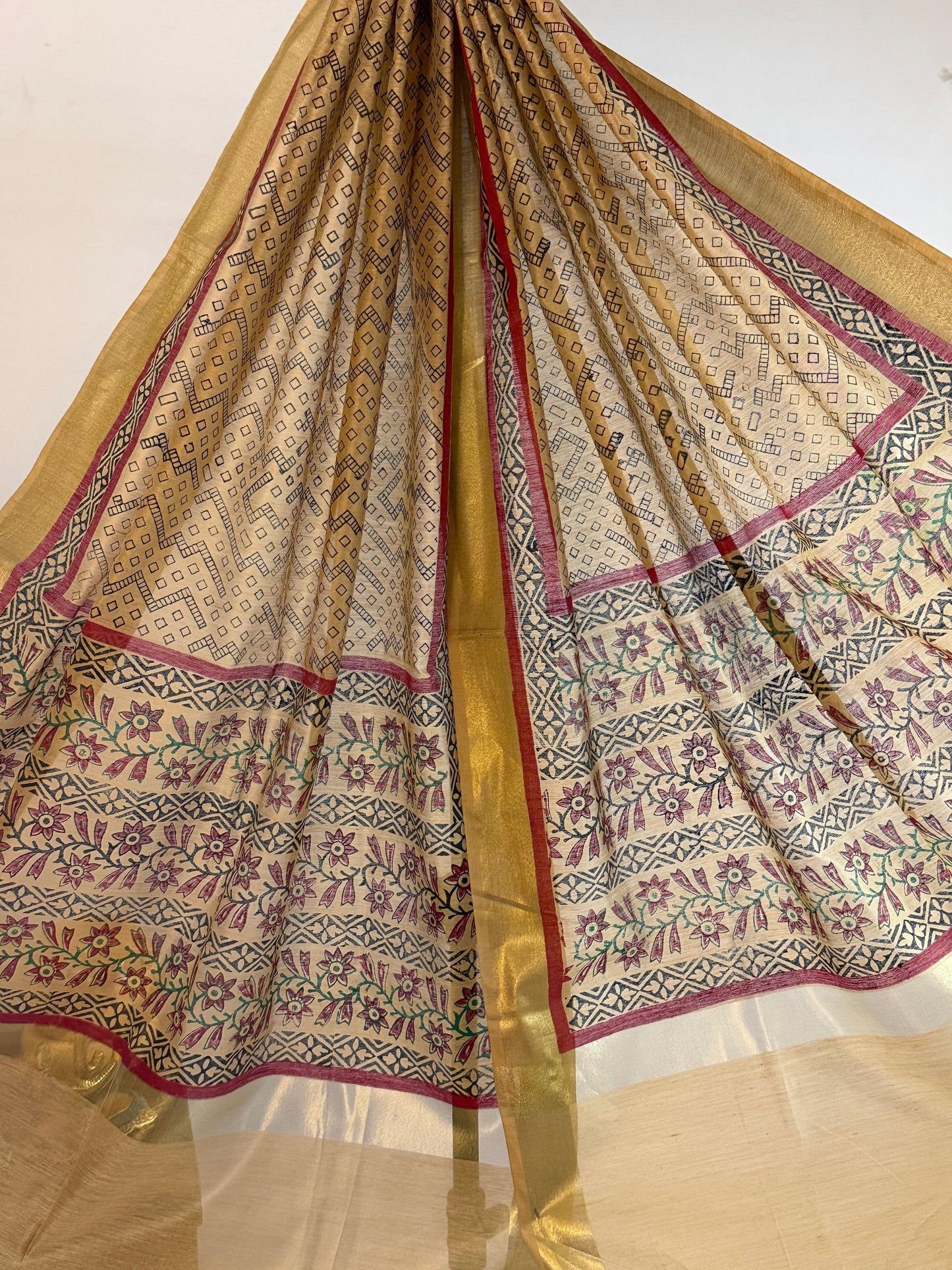 Saanjh – Beige Chanderi Silk Dupatta