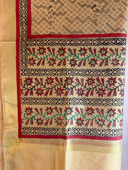 Saanjh – Beige Chanderi Silk Dupatta